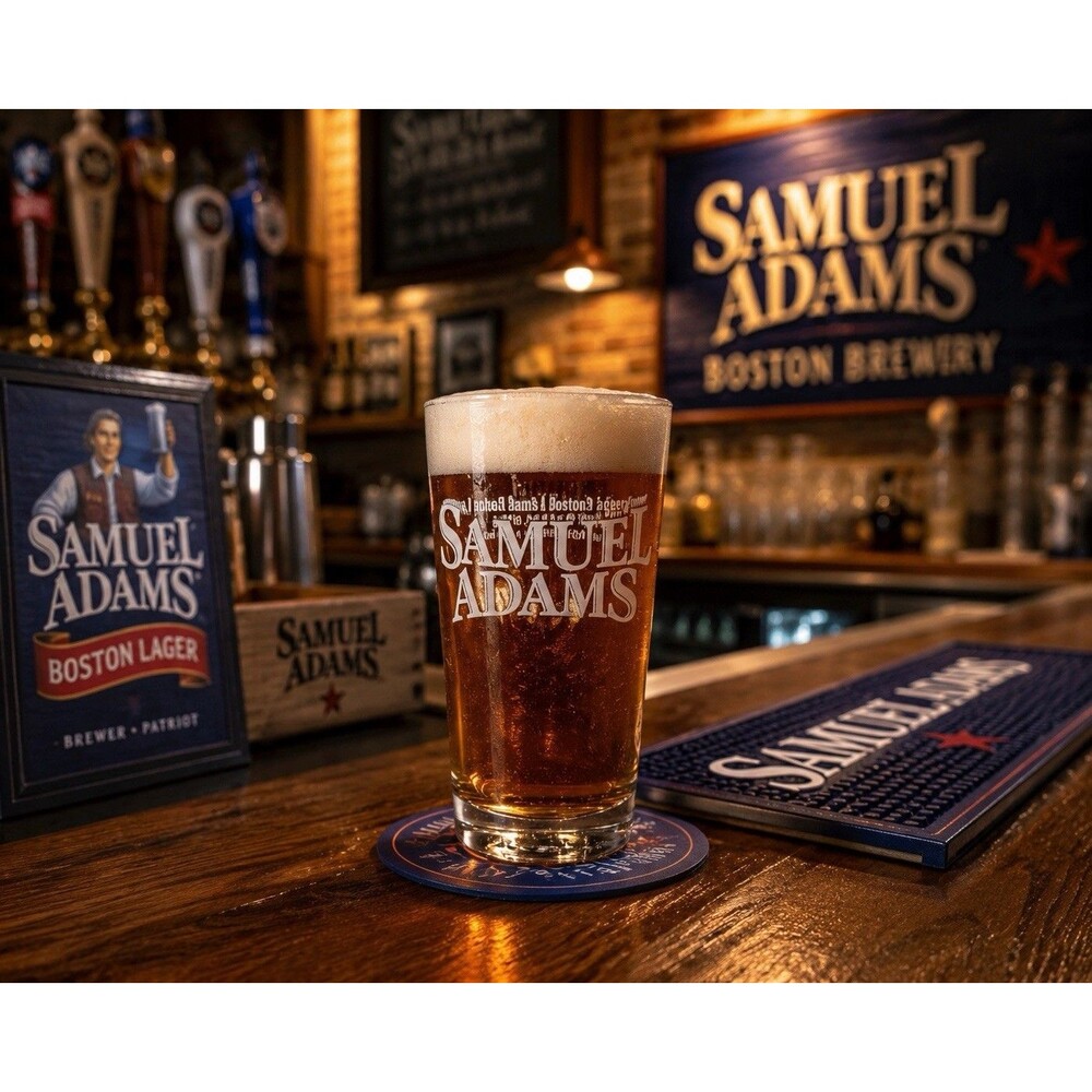 Samuel Adams Half Pint Tasting Glass Boston Beer Company Pub Glass